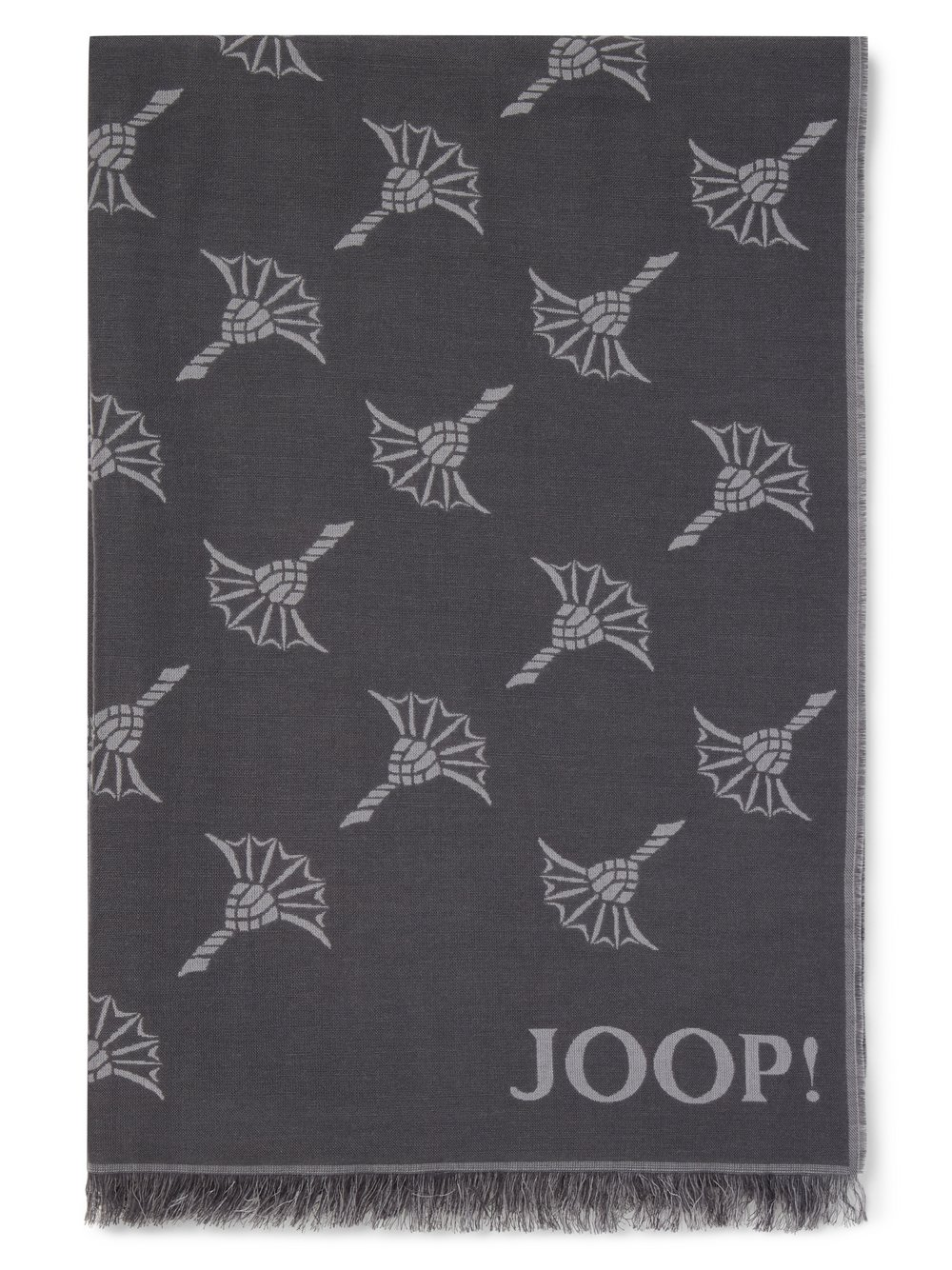 JOOP! Męski tkany szalik z zawartością wełny - Feris Mężczyźni Modal szary, ONE SIZE