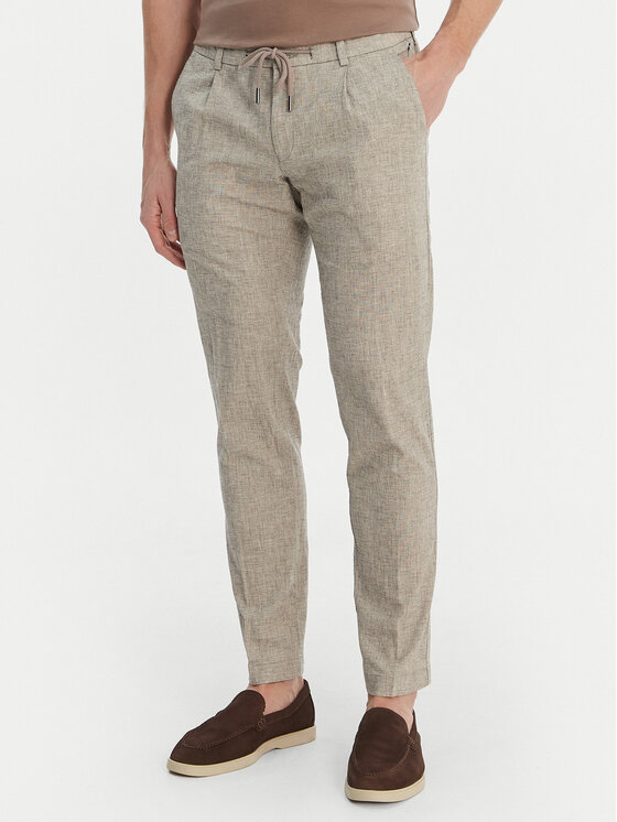 Bugatti Chinosy 1950-16210E Beżowy Slim Fit