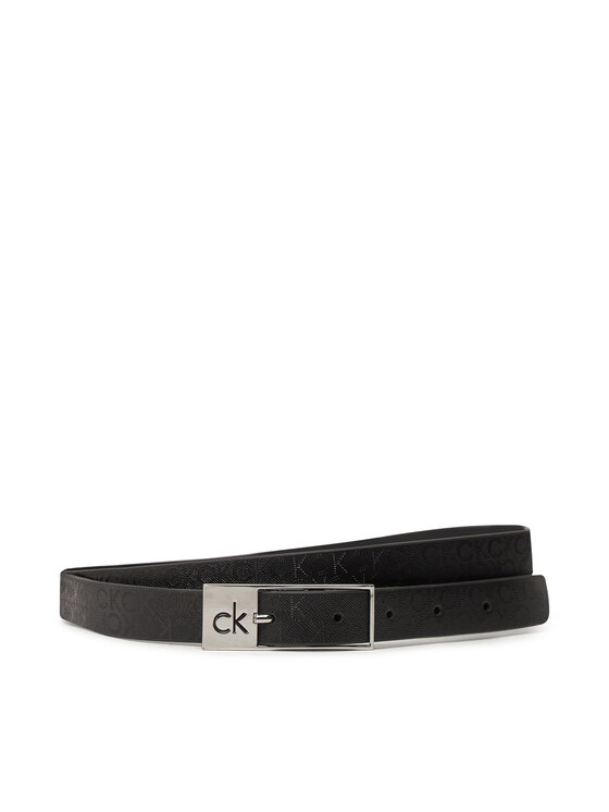 Calvin Klein Pasek Damski Ck Cut Square Buckle 2.0_Mono K60K613243 Czarny