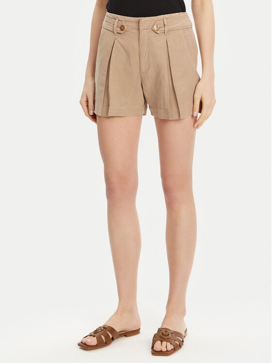 Guess Szorty materiałowe W5GD1J WG8N0 Beżowy Relaxed Fit
