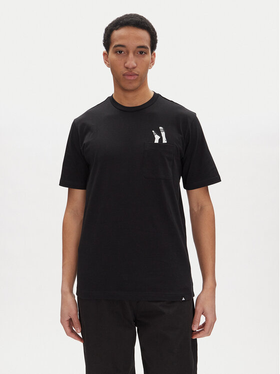 adidas T-Shirt Lounge Slides Graphic Pocket JC5283 Czarny Regular Fit