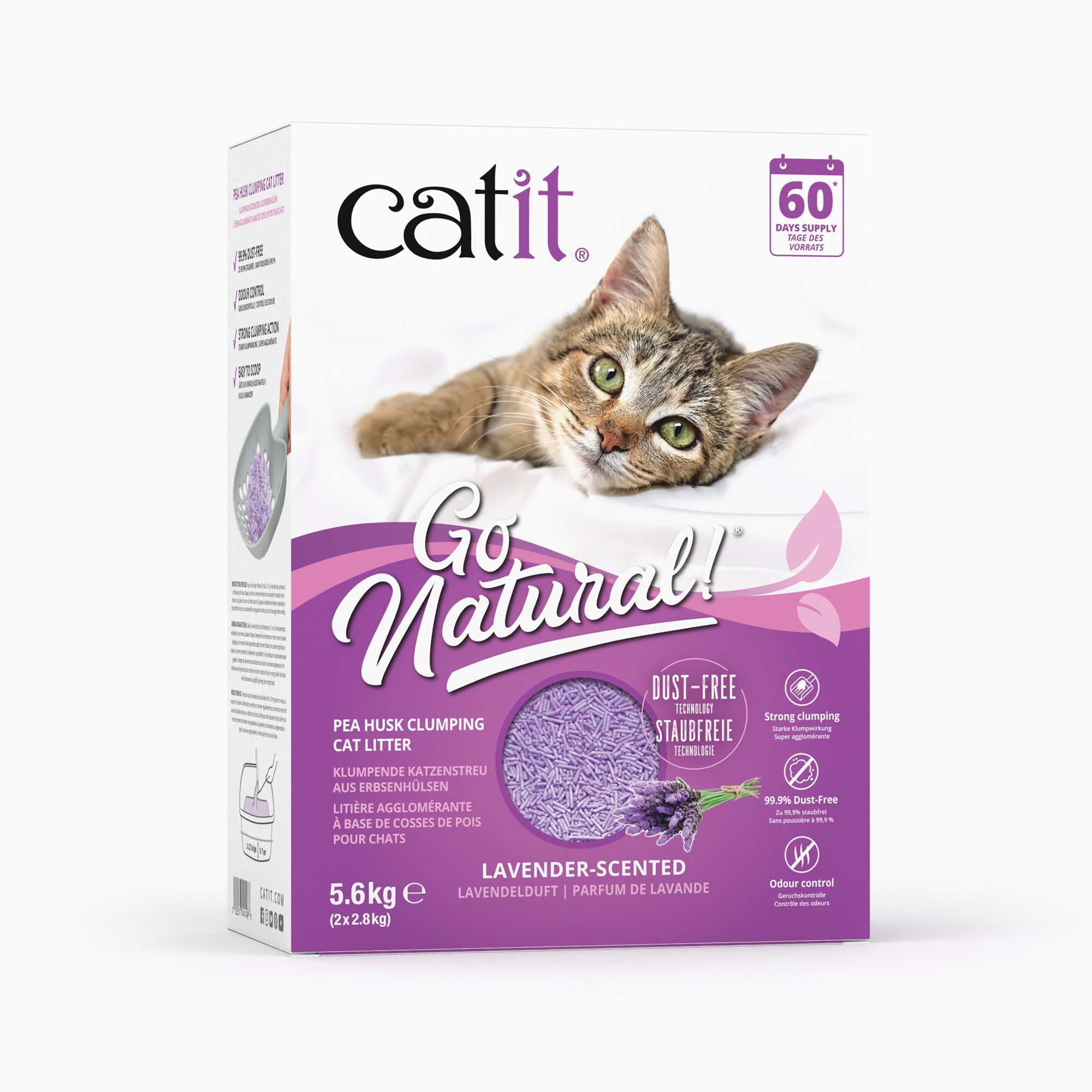 Catit Go Natural żwirek dla kota o zapachu lawendy - 5,6 kg (2 x 2,8 kg)