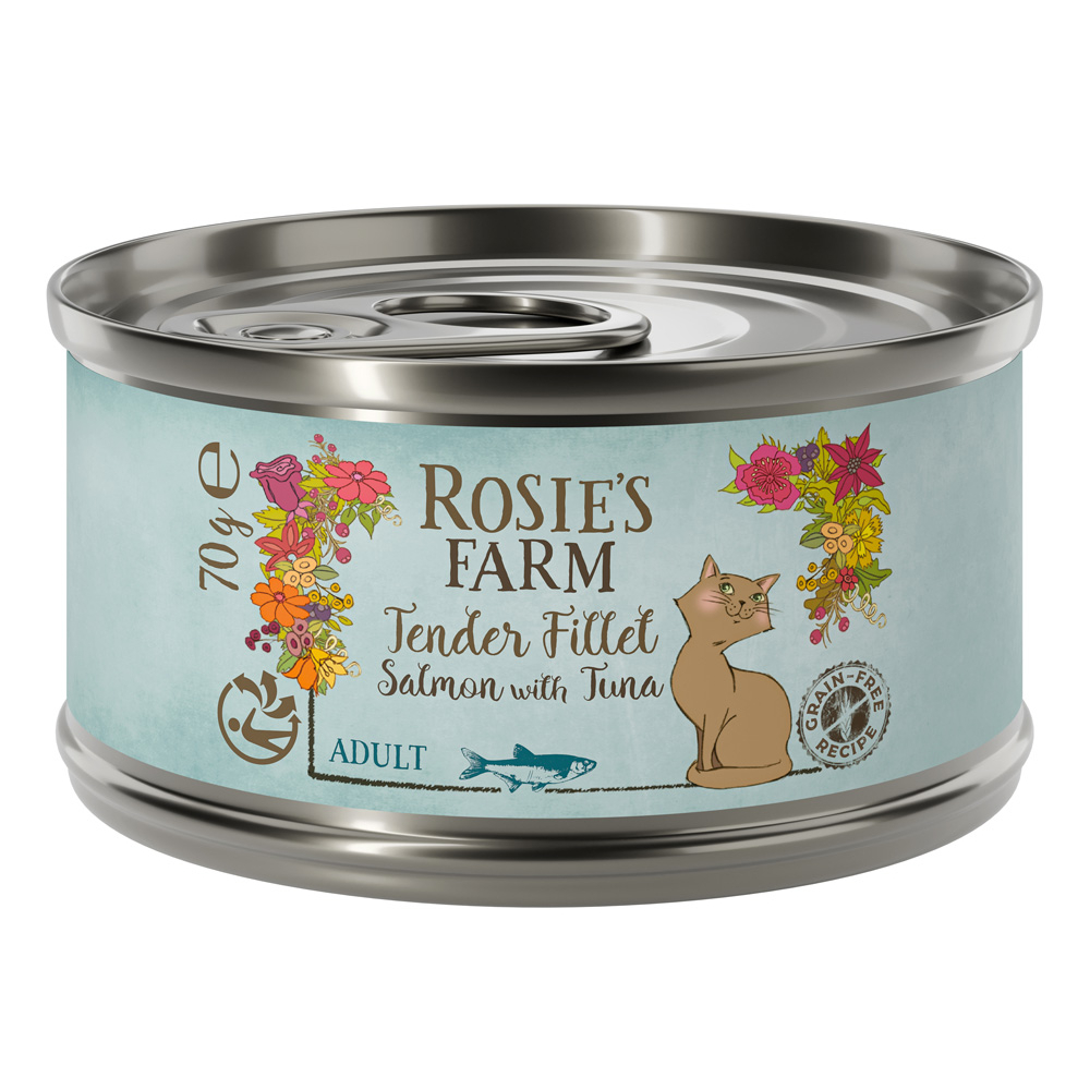 Rosie's Farm Tender Filet, 12 x 70 g - Łosoś z tuńczykiem
