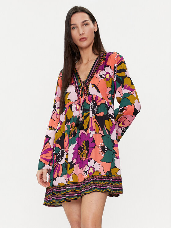Maaji Sukienka plażowa PT2162CTU001 Kolorowy Relaxed Fit