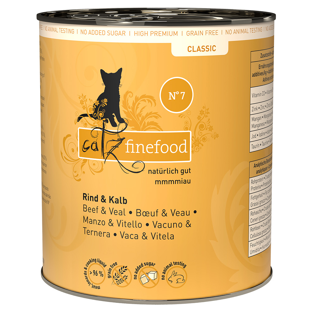 catz finefood w puszkach, 6 x 800 g - Wołowina z cielęciną