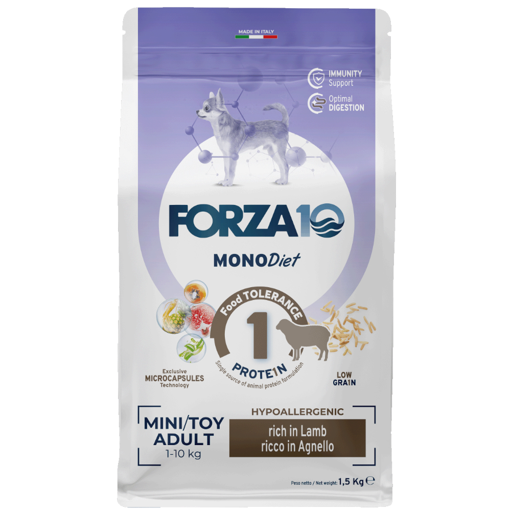 Forza10 Mini & Toy Diet, jagnięcina z ryżem - 1,5 kg