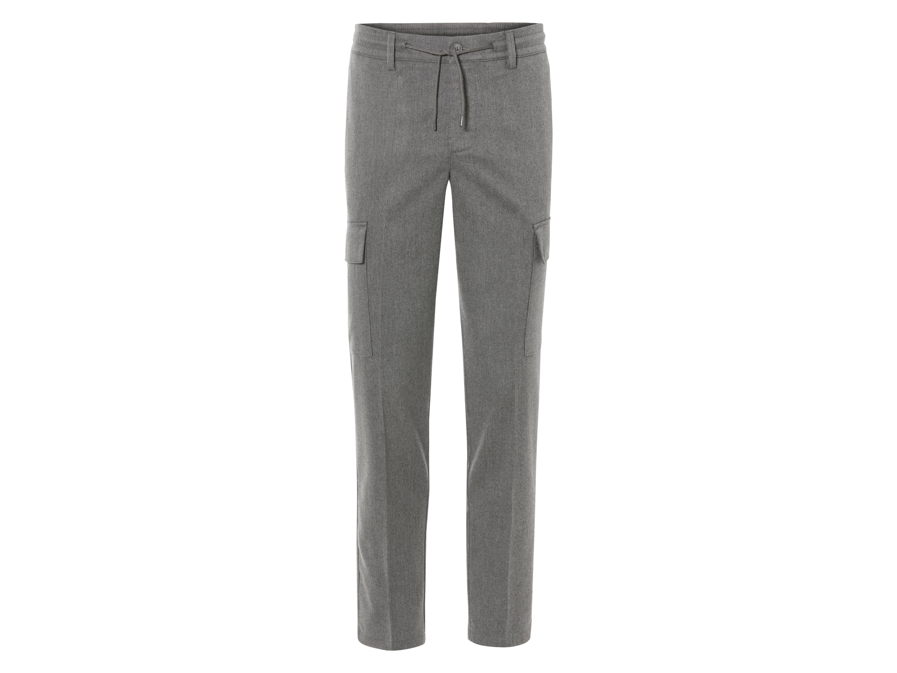 LIVERGY® Spodnie cargo męskie z flaneli (L(52/54), Szary)