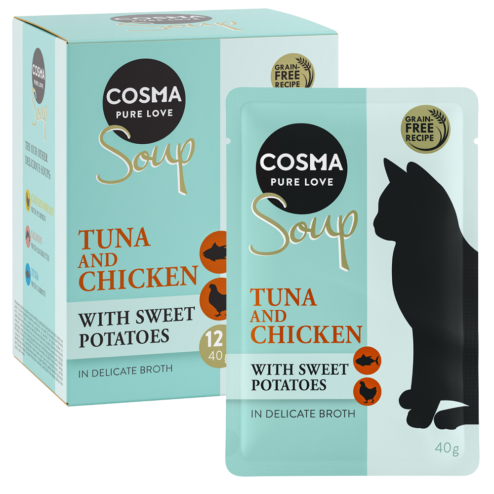 Megapakiet Cosma Soup, 24 x 40 g  - Tuńczyk i kurczak z batatami