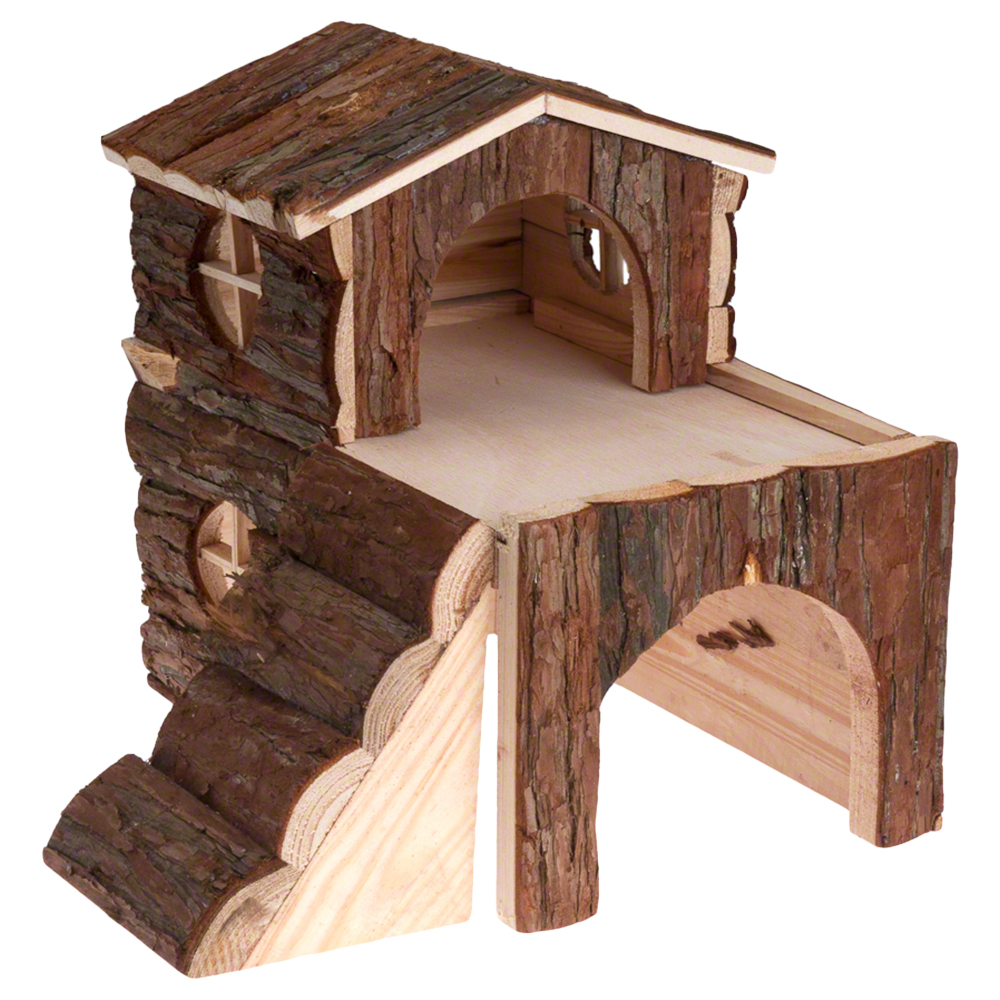 Dwupiętrowy domek dla gryzonia - Dla świnki morskiej, dł. x szer. x wys: 30 x 20 x 30 cm miniaturka