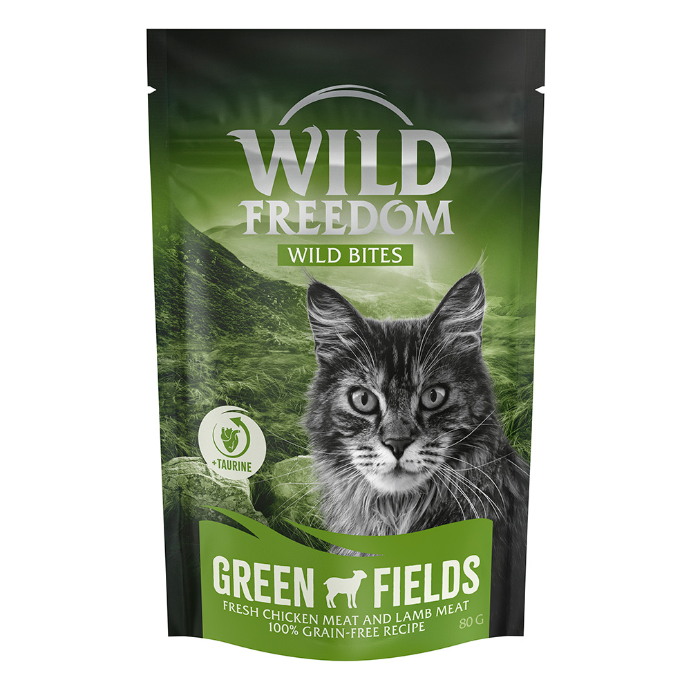 Korzystny pakiet Wild Freedom Snack - Wild Bites, bez zbóż, 3 x 80 g - Green Fields - kurczak i jagnięcina