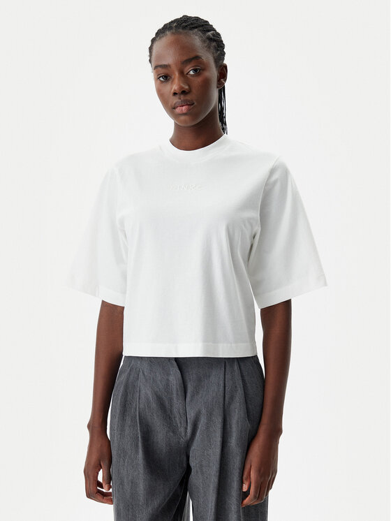 PINKO T-Shirt 104604 A2F8 Z05 Biały Regular Fit