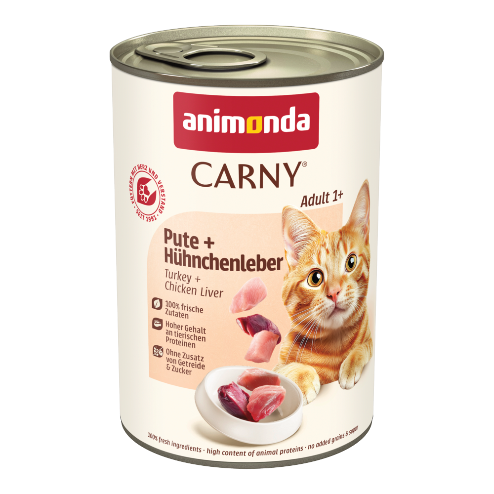 Korzystny pakiet animonda Carny Adult, 12 x 400 g - Indyk i wątróbki kurze