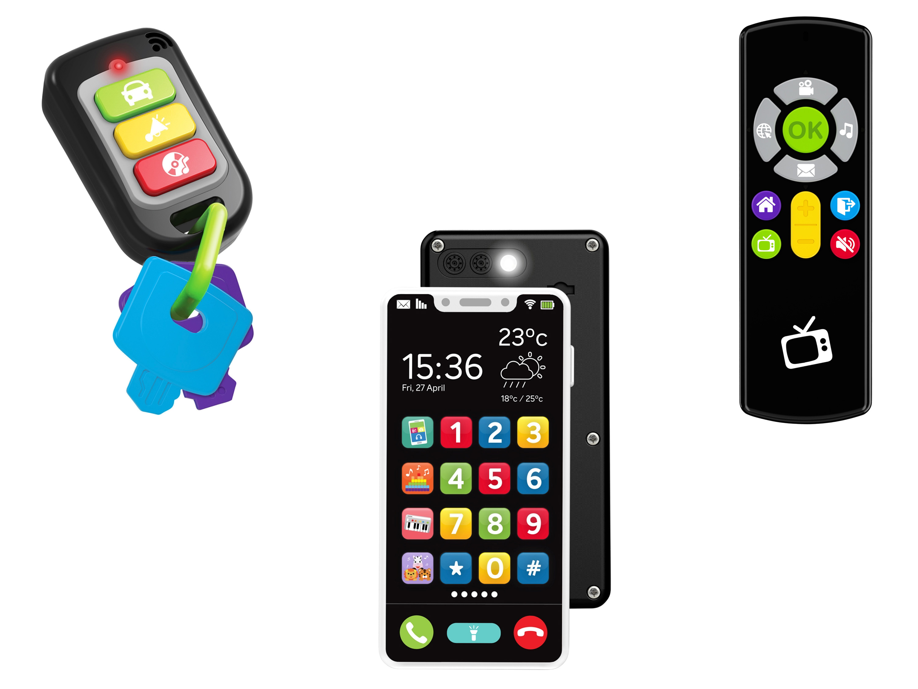 Kiddinx Media GmbH Moje pierwsze klucze samochodowe / Mój pierwszy smartfon / Mój pierwszy pilot, w tym baterie miniaturka