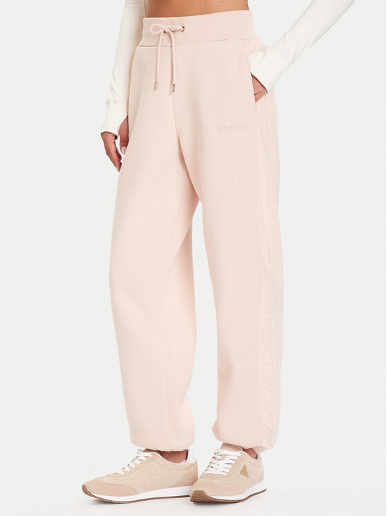 Guess Spodnie dresowe V5BB10 KB681 Różowy Regular Fit