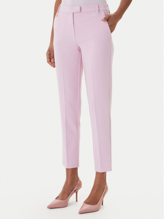Fracomina Spodnie materiałowe FR26SV4002W42901 Różowy Slim Fit