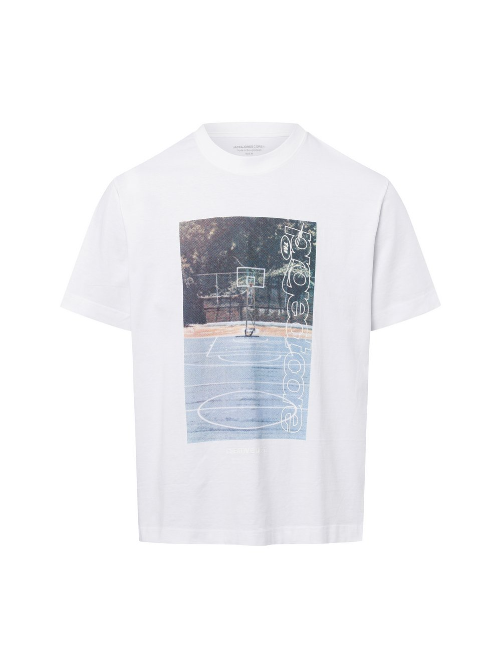 Jack & Jones Koszulka męska - JCOUnion Mężczyźni Bawełna biały, M