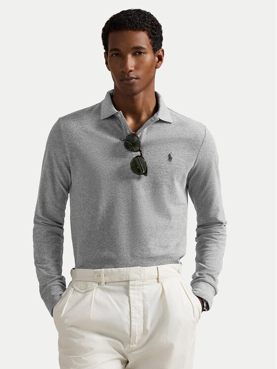 Polo Ralph Lauren Polo 710680790003 Szary Custom Slim Fit