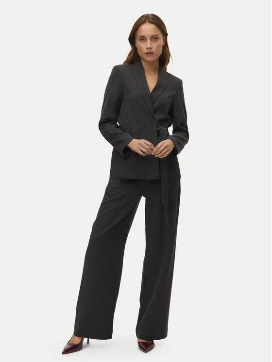 Vero Moda Spodnie materiałowe Bestie 10333960 Szary Wide Leg