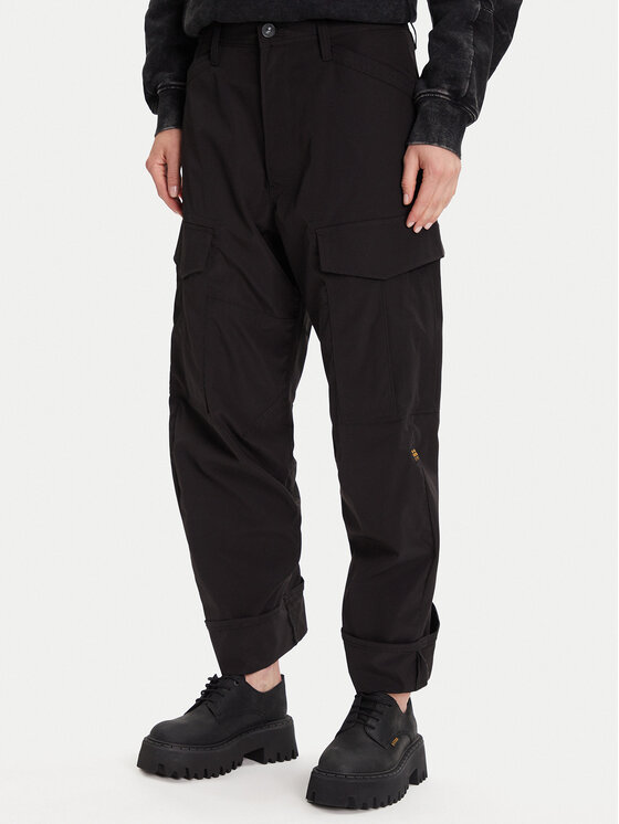 G-Star Raw Spodnie materiałowe Cargo 3D D27022-D909 Czarny Boyfriend Fit