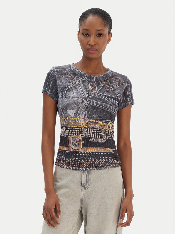 Guess T-Shirt W6RI05 KCCG0 Czarny Classic Fit