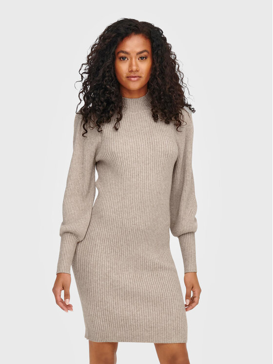 ONLY Sukienka dzianinowa Katia 15232502 Beżowy Comfort Fit
