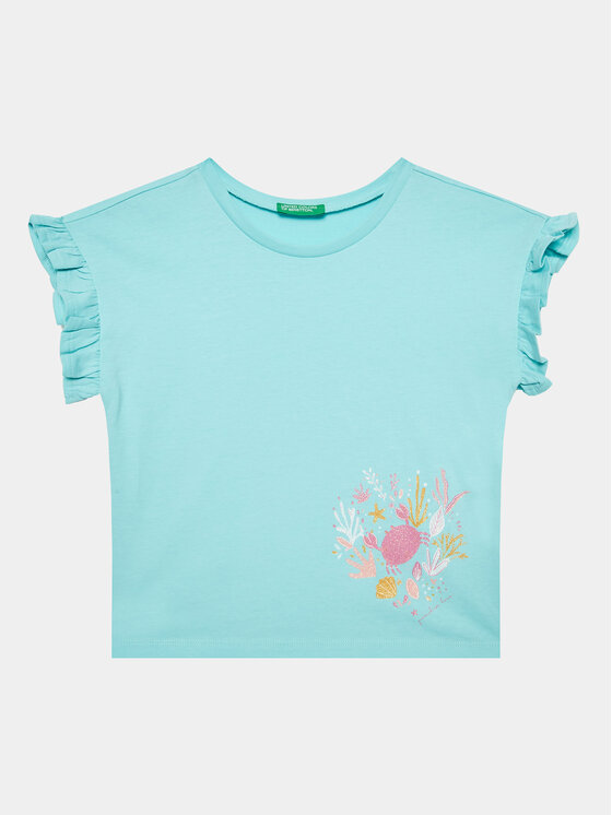 United Colors Of Benetton T-Shirt 3096G1093 Niebieski Regular Fit
