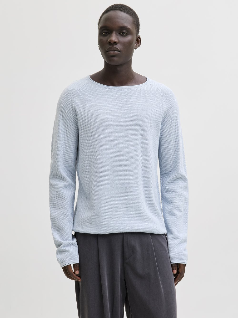Jack & Jones Sweter męski Mężczyźni Bawełna niebieski, S