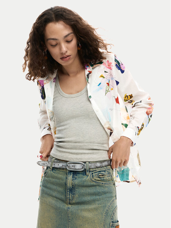 Desigual Koszula Mila 26SWCW21 Biały Regular Fit