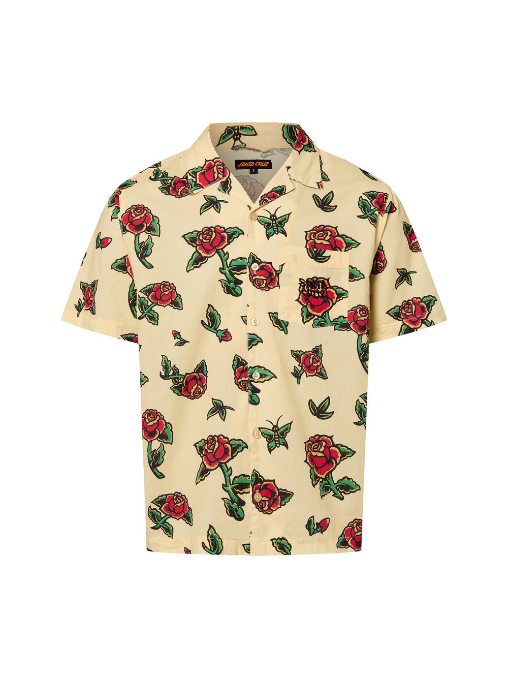 Santa Cruz Męska koszulka z krótkim rękawem - Flash Roses Mężczyźni Modern Fit Bawełna żółty|wielokolorowy, S