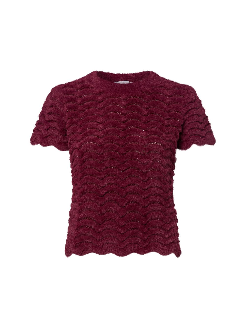 Rich & Royal Damski sweter z krótkim rękawem - Zig Zag Kobiety Sztuczne włókno czerwony, S