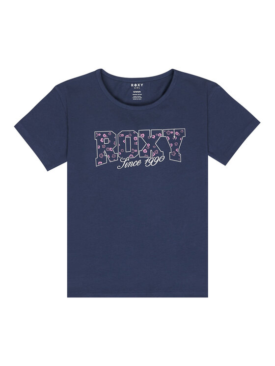 Roxy T-Shirt Lily ERGZT04139 Błękitny Regular Fit