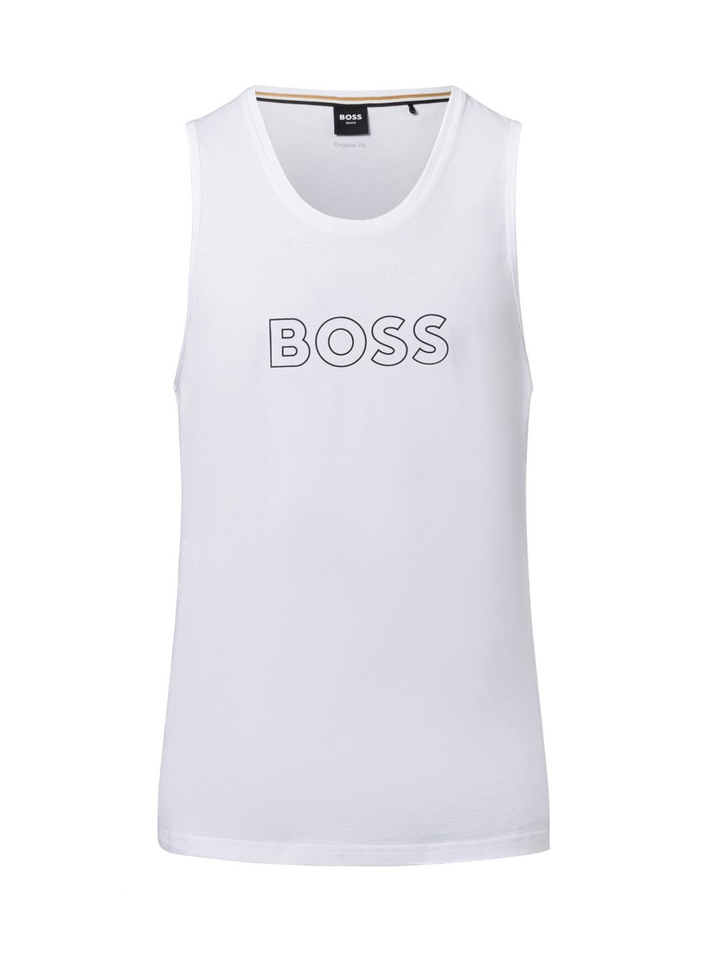 BOSS Męski podkoszulek - Plaża Mężczyźni Bawełna biały, S