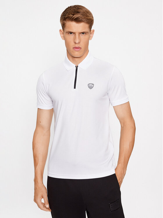 EA7 Emporio Armani Polo 8NPF13 PJRGZ 1100 Biały Regular Fit