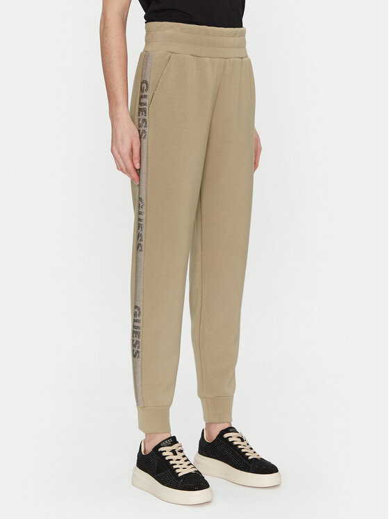 Guess Spodnie dresowe W5RB00 KBYE2 Zielony Regular Fit
