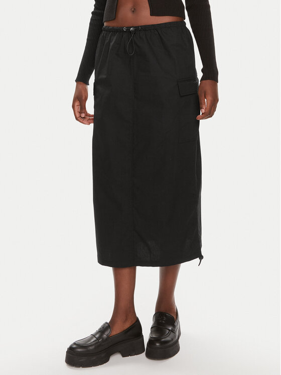 Brave Soul Spódnica midi LSKW-272KELISBK Czarny Straight Fit