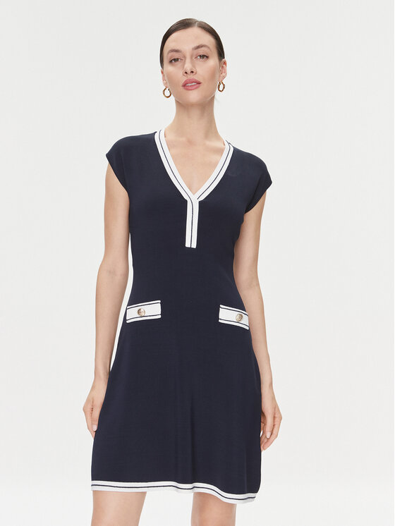 Guess Sukienka dzianinowa Febe 4RGK08 5790Z Granatowy Regular Fit