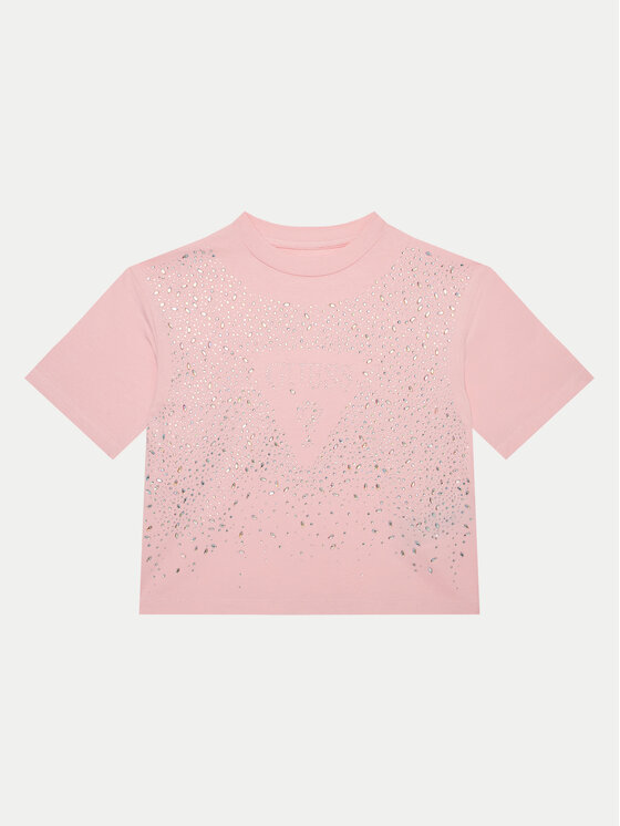 Guess T-Shirt J5RI13 K6YW4 Różowy Boxy Fit