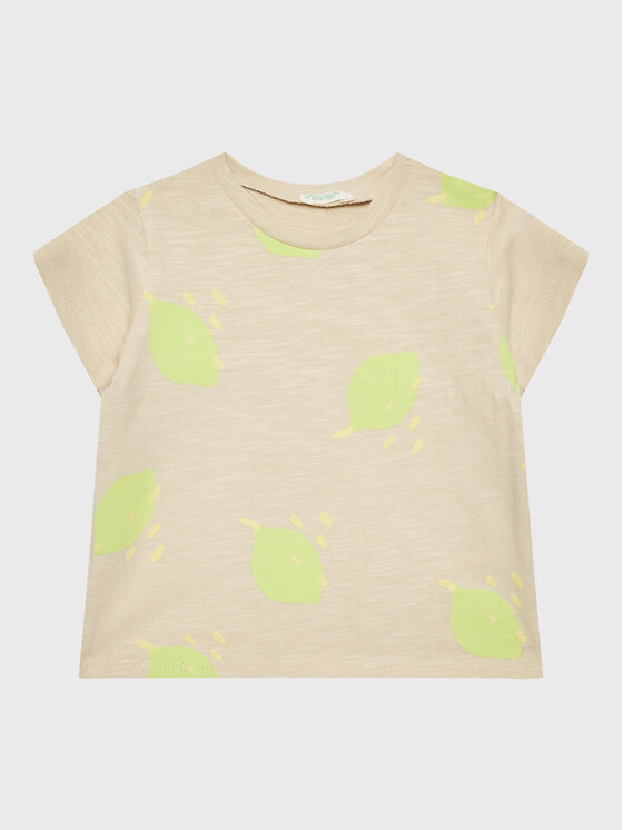United Colors Of Benetton T-Shirt 3F93A102L Beżowy Relaxed Fit