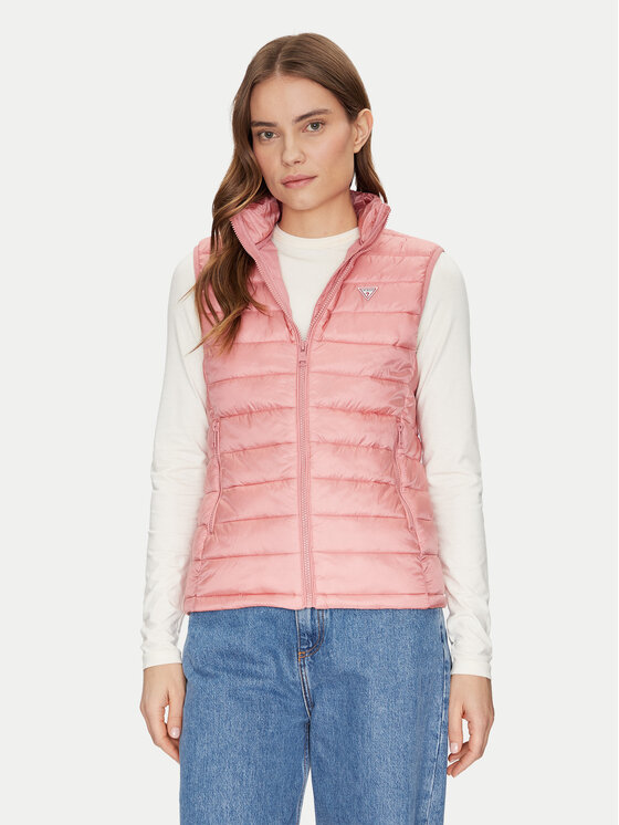 Guess Jeans Bezrękawnik W5RN55 WHAB2 Różowy Regular Fit