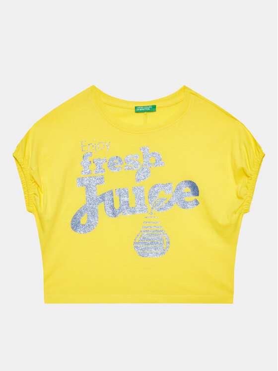 United Colors Of Benetton T-Shirt 3096C10BT Żółty Regular Fit