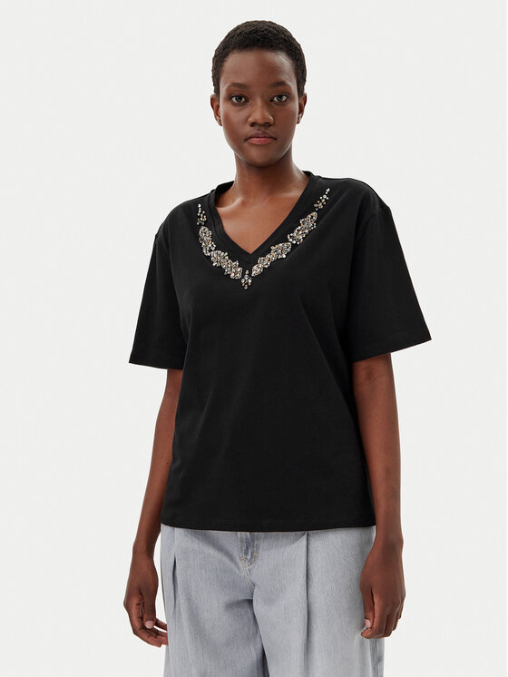 Liu Jo T-Shirt WA5146 JS923 Czarny Regular Fit