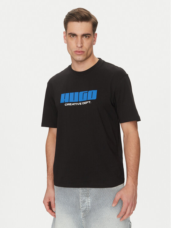 HUGO T-Shirt Newromi 50542934 Czarny Regular Fit