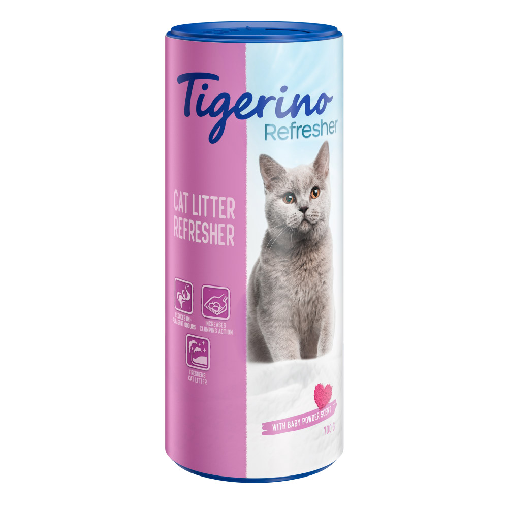 Tigerino Refresher, odświeżacz do kuwet - 3 zapachy - Puder dla dzieci, 700 g miniaturka