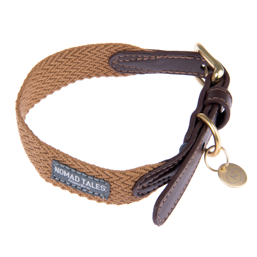 Nomad Tales Bloom, obroża, kolor caramel - Rozmiar L: obwód szyi: 46 - 52 cm, szer. 38 mm