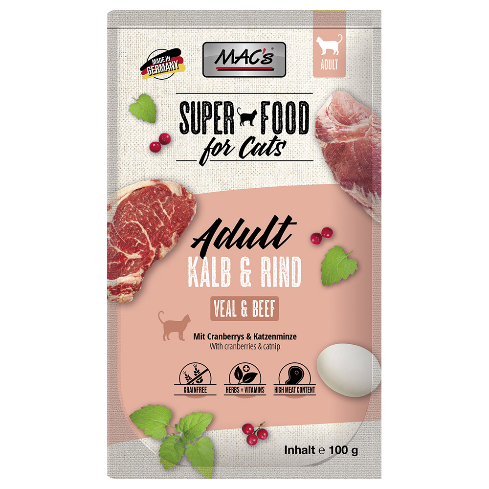 Megapakiet MAC's w saszetkach, 24 x 100 g - Cielęcina i wołowina