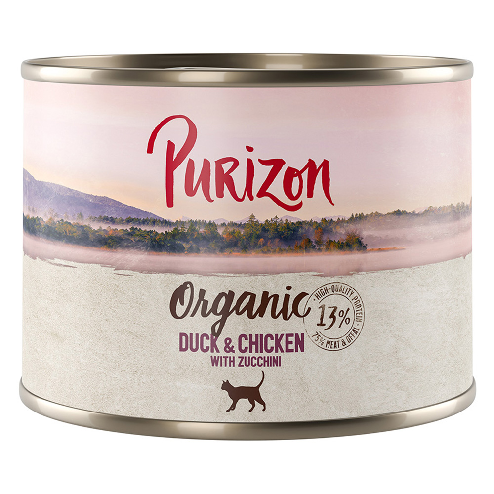 Korzystny pakiet Purizon Organic, 12 x 200 g - Biokaczka i biokurczak z biocukinią