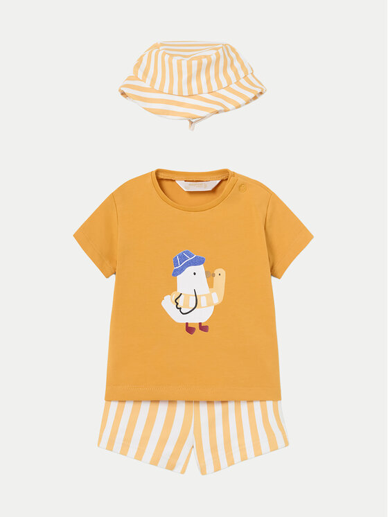 Mayoral Komplet t-shirt i kąpielówki 1620 Żółty Regular Fit