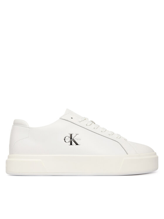 Calvin Klein Sneakersy Basket Cupsole Laceup Lth Ml YM0YM01460 Biały