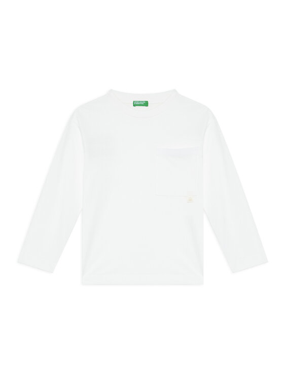 United Colors Of Benetton Bluzka 3I1XC10QS Biały Regular Fit