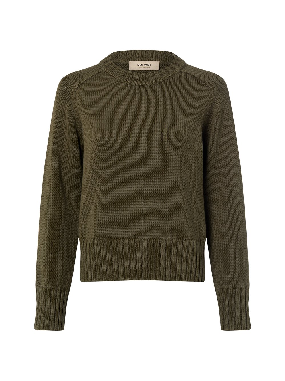 MOS MOSH Sweter damski z dzianiny Kobiety Bawełna zielony, XS
